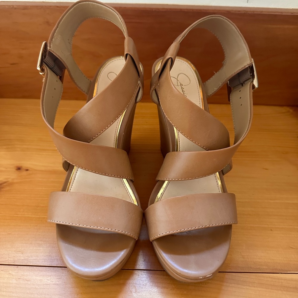 Wedge sandal, buff, Jessica Simpson Joliet sandal